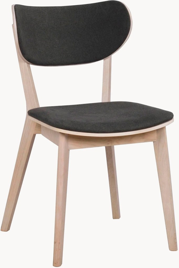 Gestoffeerde eettafelstoelen Kato van eikenhout, 2-delig