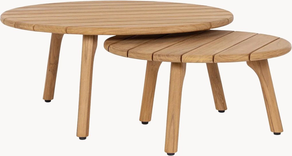 Ronde tuintafels Garita van teakhout, 2-delig