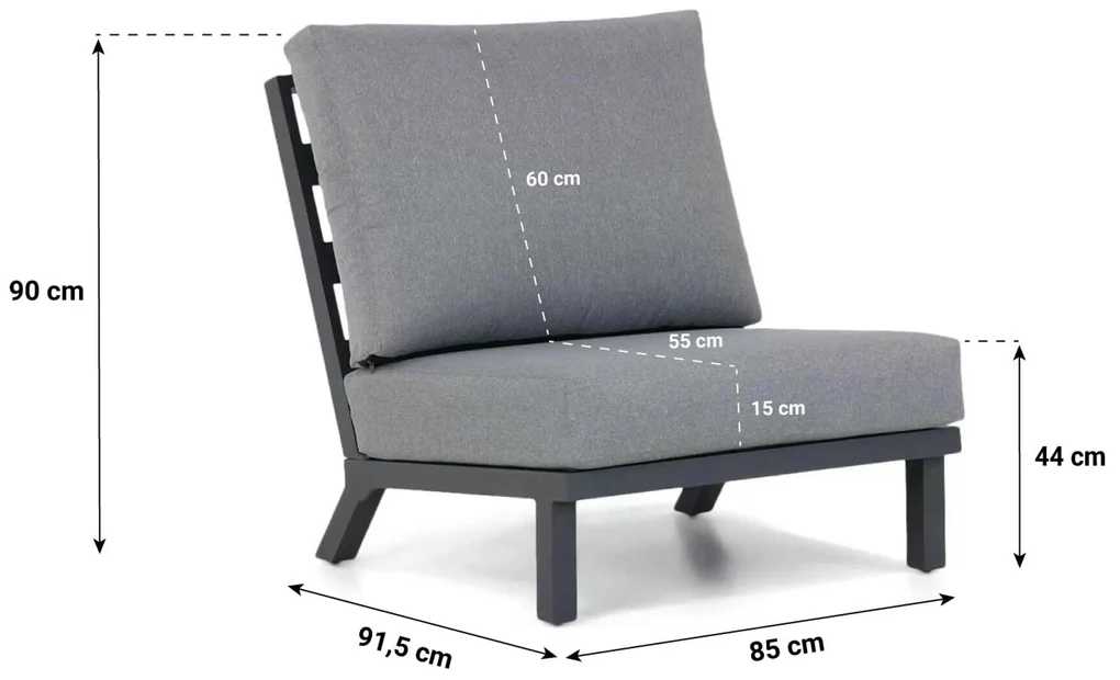 Dining Loungeset 7 personen Aluminium Grijs Santika Furniture Santika Cinta
