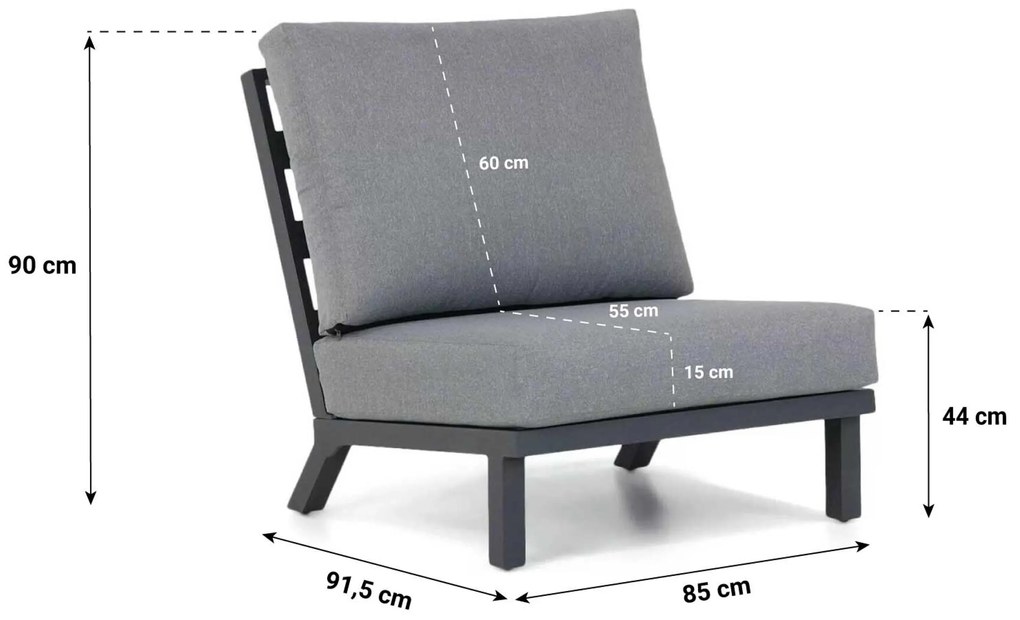 Loungeset tuin 6 personen Aluminium Grijs Santika Furniture Santika Cinta