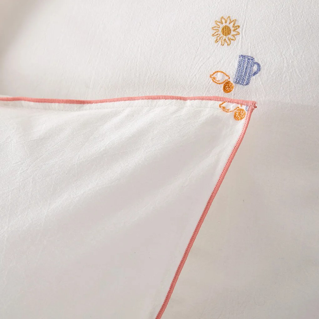 Vintage geborduurd katoenen kussensloop, SOMERO