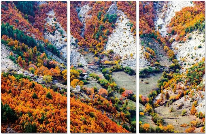 Color mountainous landscape Schilderij, (90 x 60 cm)
