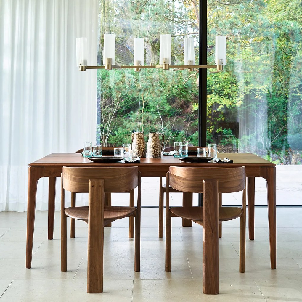 Uittrekbare tafel, massief notenhout en fineer, Sanara