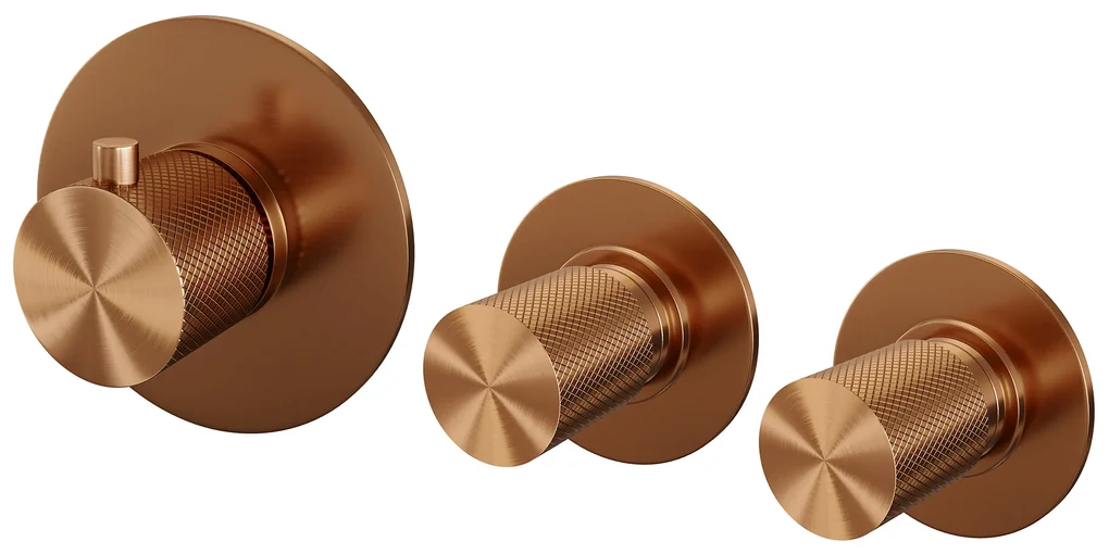 Brauer Copper Carving inbouw badkraan met staafhanddouche geborsteld koper PVD