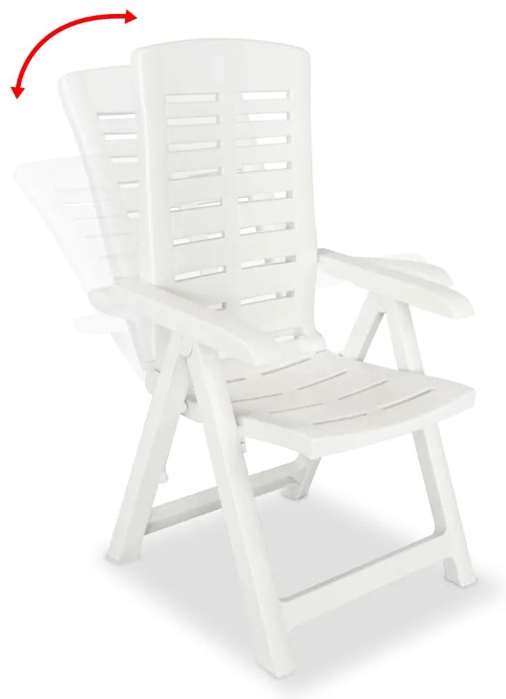 vidaXL Tuinstoelen 2 st verstelbaar kunststof wit