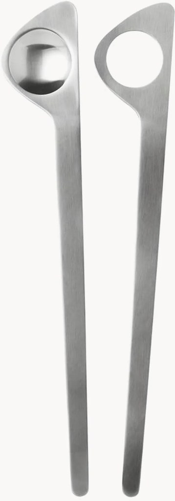 Saladebestek Arne Jacobsen van edelstaal, 2-delig