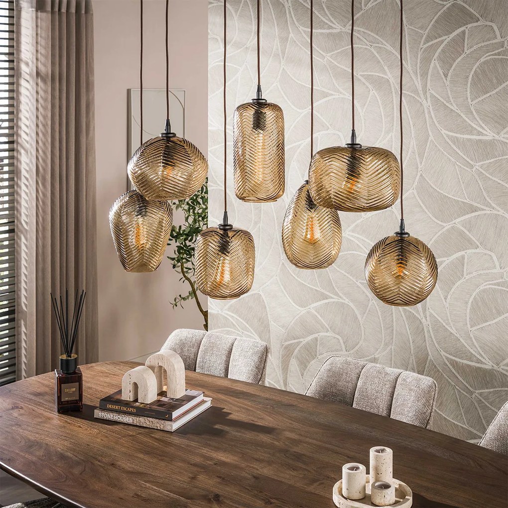 Stijlvolle Hanglamp Met Smoke-bruin Glas
