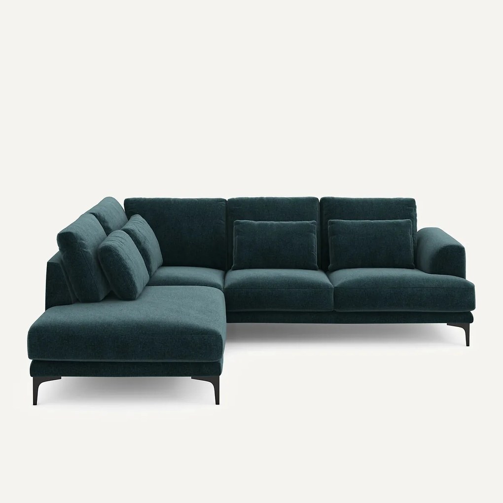 Hoekbank links fluweel chenille Marsile