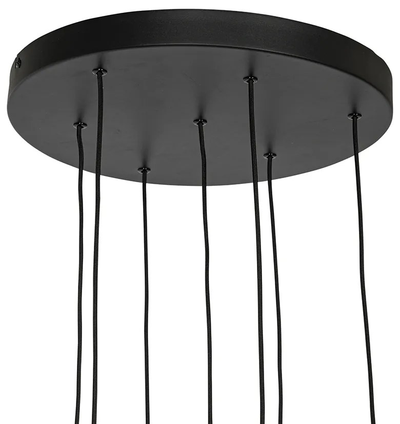 Design hanglamp zwart rond 7-lichts - Tuba