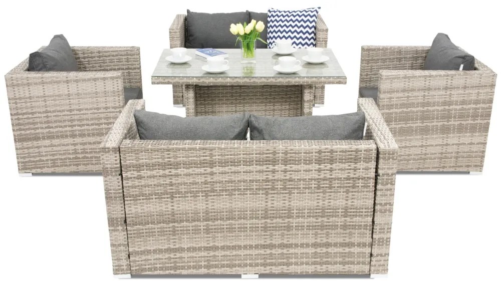 Roma Apetito 6 Tuinpunt technorattan tuinmeubelen grijs