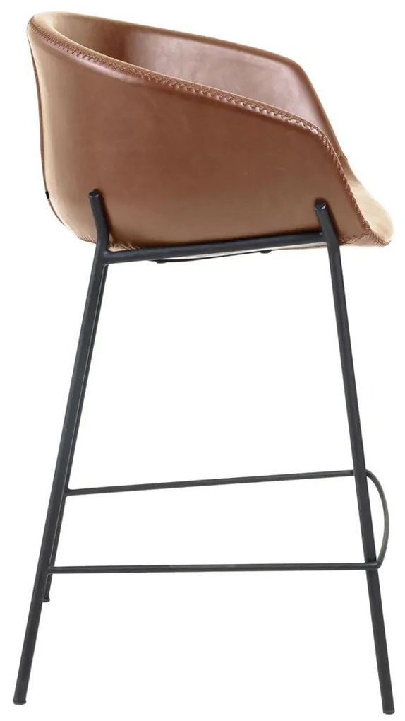 Kave Home Yvette Moderne Barkruk Bruin Leer - Laag