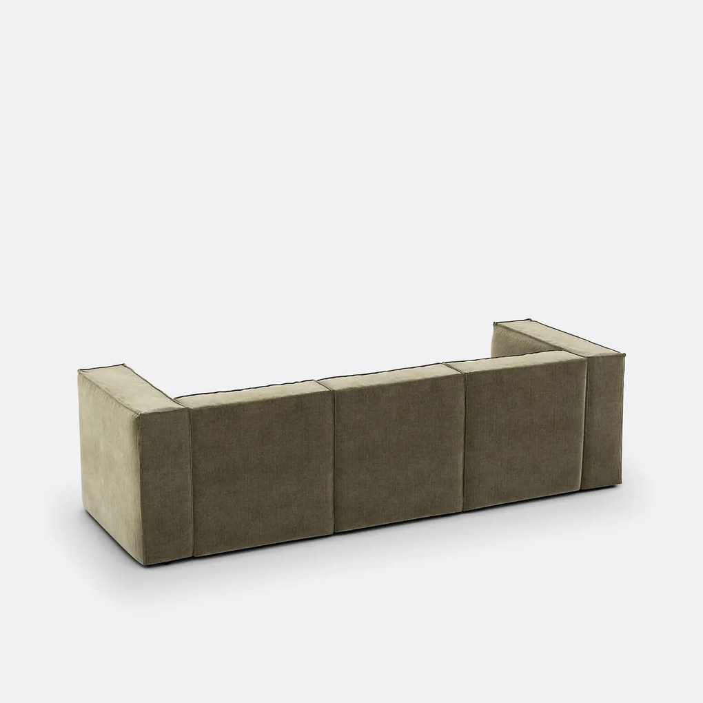 Modulaire zetel, 3-zit, vintage ribfluweel Seven