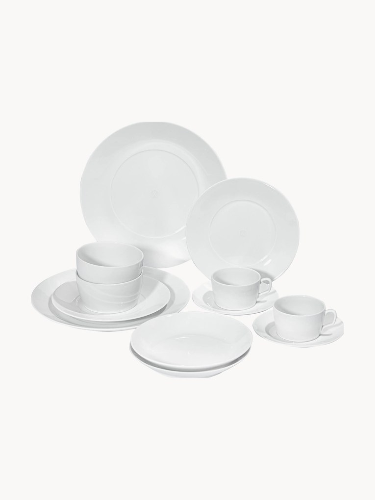 Handgemaakt porseleinen serviesset Cosmopolitan, 2 personen, 14-delig