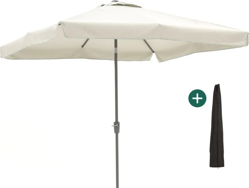 Parasol Shadowline Aruba | Inclusief hoes | Vierkant | 250x250cm | Met draaihendel | Grijs/Antraciet  | Kees Smit Tuinmeubelen