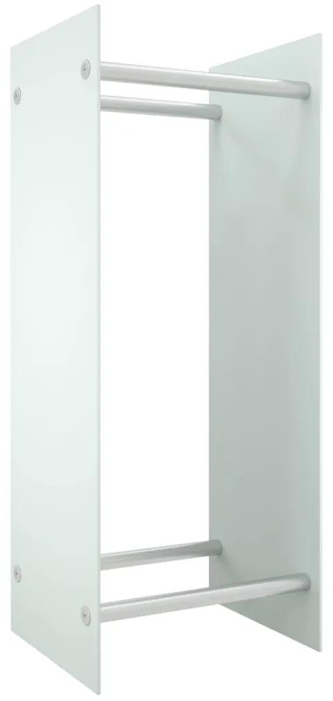 vidaXL Haardhoutrek 40x35x100 cm gehard glas wit