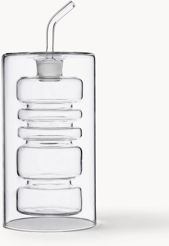 Handgemaakte azijn- en olie-dispenser Rings van borosilicaatglas, H 19 cm