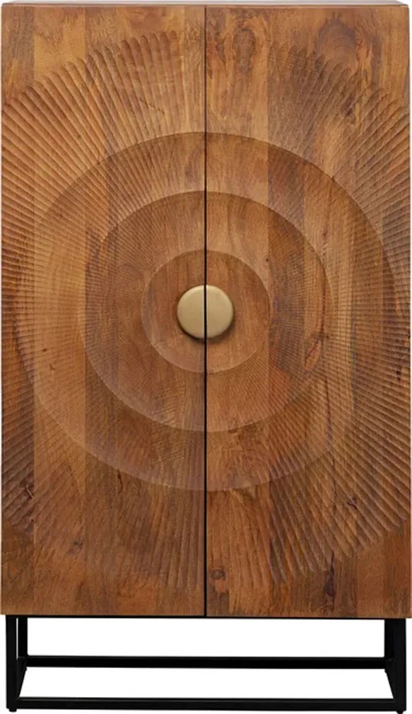 Unieke Kast Met Houtsnijwerk Deuren - 76x30x140cm.
