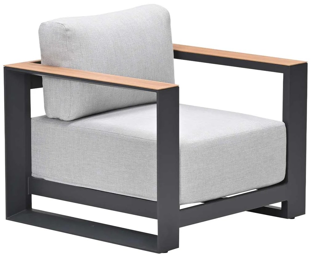 Garden Impressions Malakka loungeset 3 - delig carbon black/valley sand/light teaklook