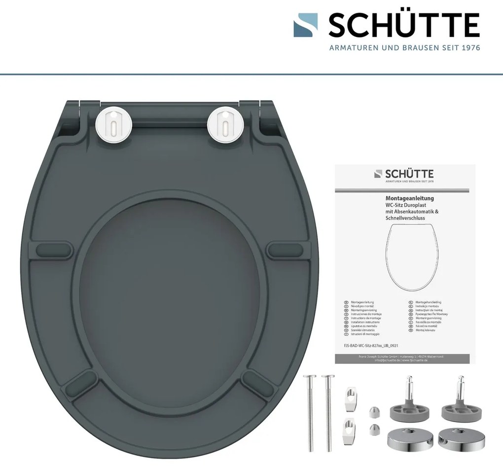 Schutte Presley dunne toiletzitting met softclose en quick release zwart