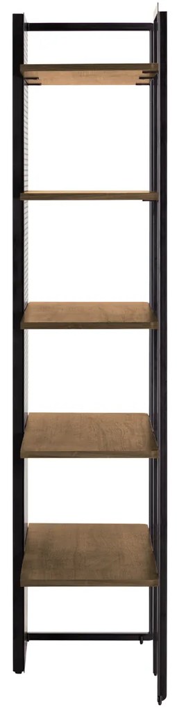 Kave Home Nadyria Open Kast Modern Retro Walnoot - 100x41x180cm.