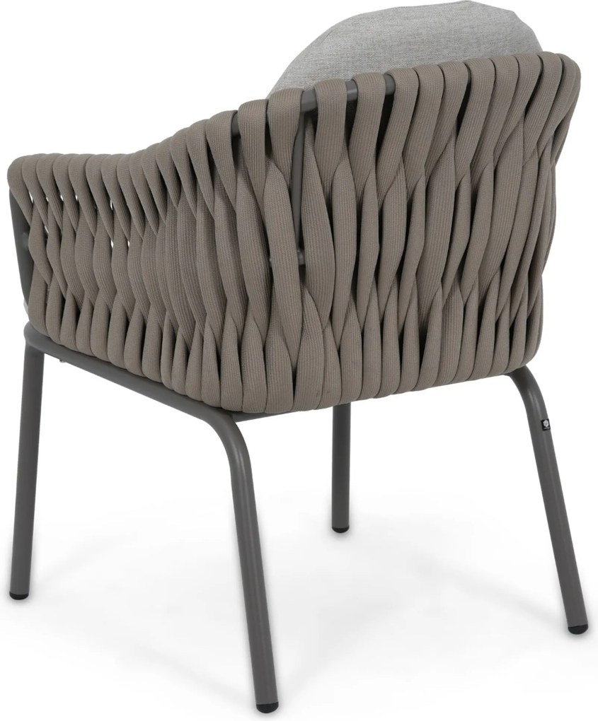 Tuinset Ronde Tuintafel 6 personen 158 cm Rope Taupe Santika Furniture Santika