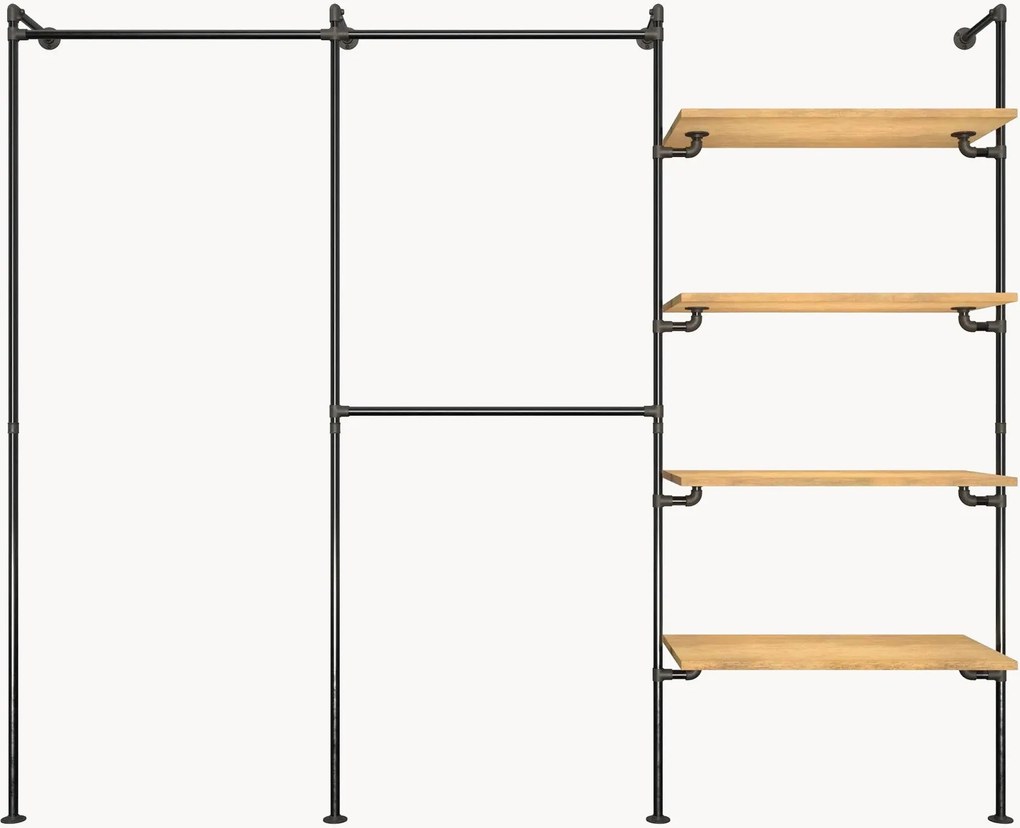 Open kledingrek RackBuddy van eikenhout
