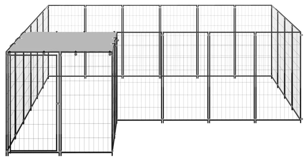 vidaXL Hondenkennel 8,47 m² staal zwart