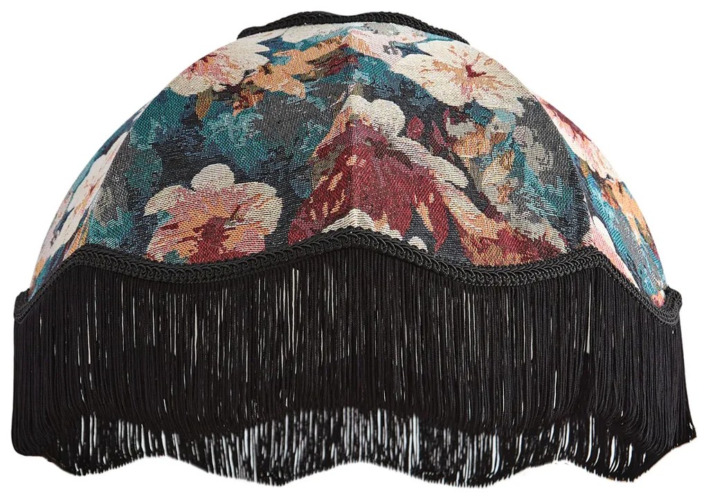 Stoffen lampenkap bloemen dessin met witte binnenkant 45/15/21,5 - Heritage