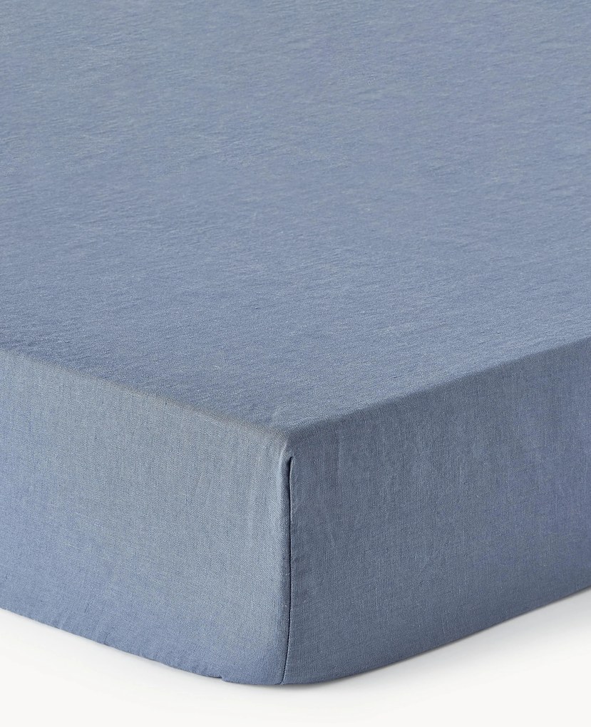 Topper hoeslaken Airy, gewassen linnen