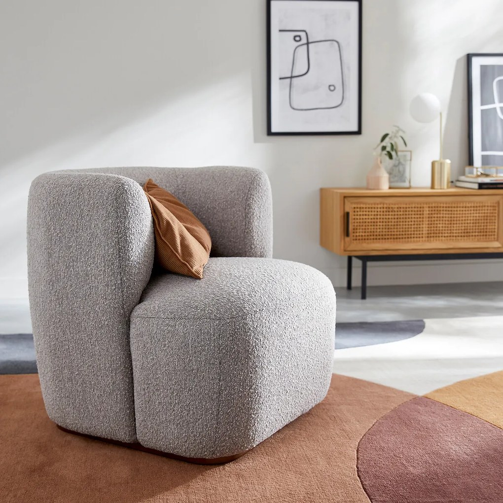 Fauteuil in bouclé stof, Nidou