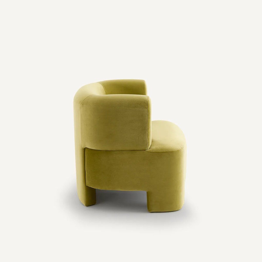 Fauteuil van fluweel, klein model, Darrel