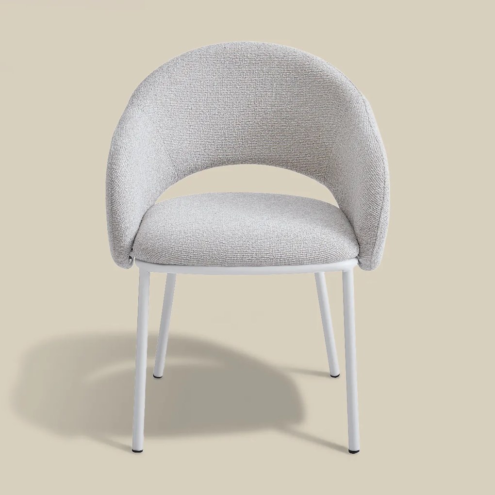 Moderne Stoel Beige Met Ronde Rugleuning