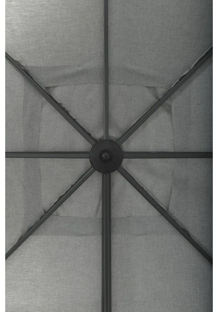 Garden Impressions Hawaii Big Pole zweefparasol 350x350 cm - donker grijs frame - licht grijs doek