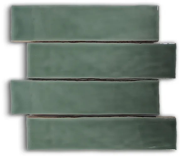 Hoogglans Handvorm Wandtegel 7.5x30 Cm Jade Groen RBT45