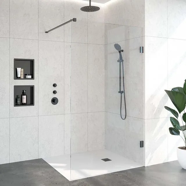 BRAUER Void inloopdouche helder glas 120x200 incl. glascoating PVD gunmetal geborsteld GS-VOI1H120200GM