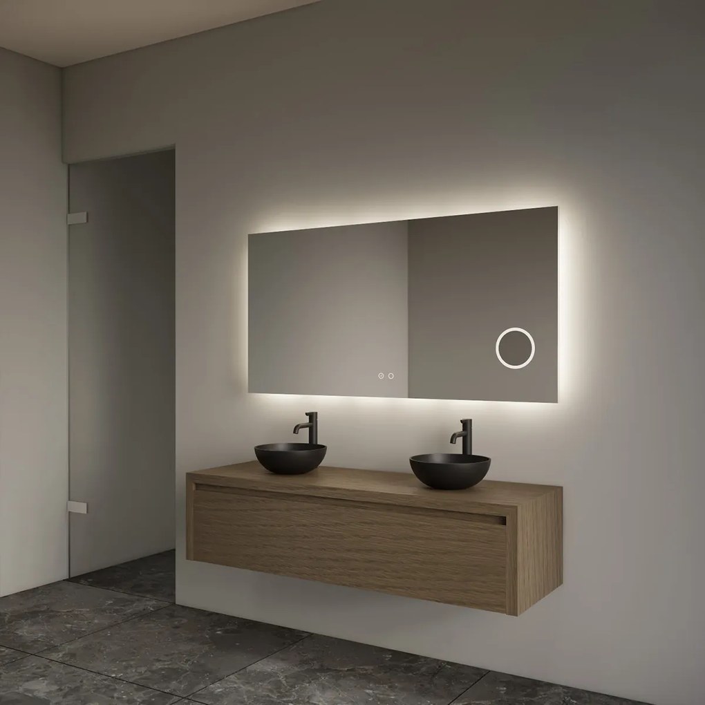 Gliss Design Ares badmeubel 120cm ash gray met zwarte waskommen