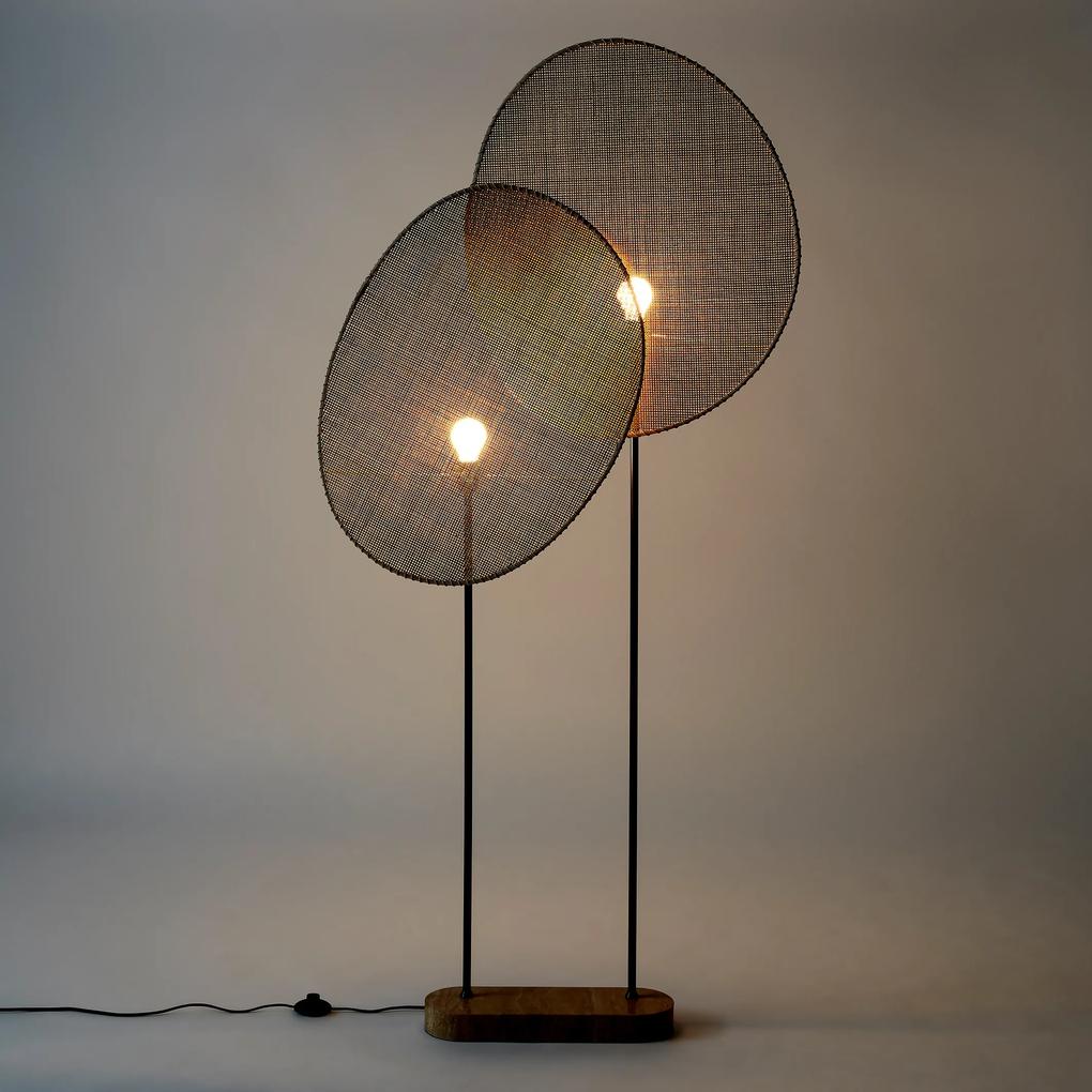Staande lamp in rotan, design E. Gallina, Canopée