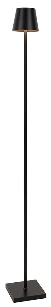 Buiten vloerlamp zwart incl. LED met touch dimmer oplaadbaar - Jackson Design IP44 Buitenverlichting
