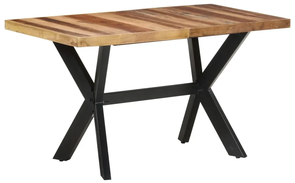 vidaXL Eettafel 140x70x75 cm massief hout met sheesham afwerking