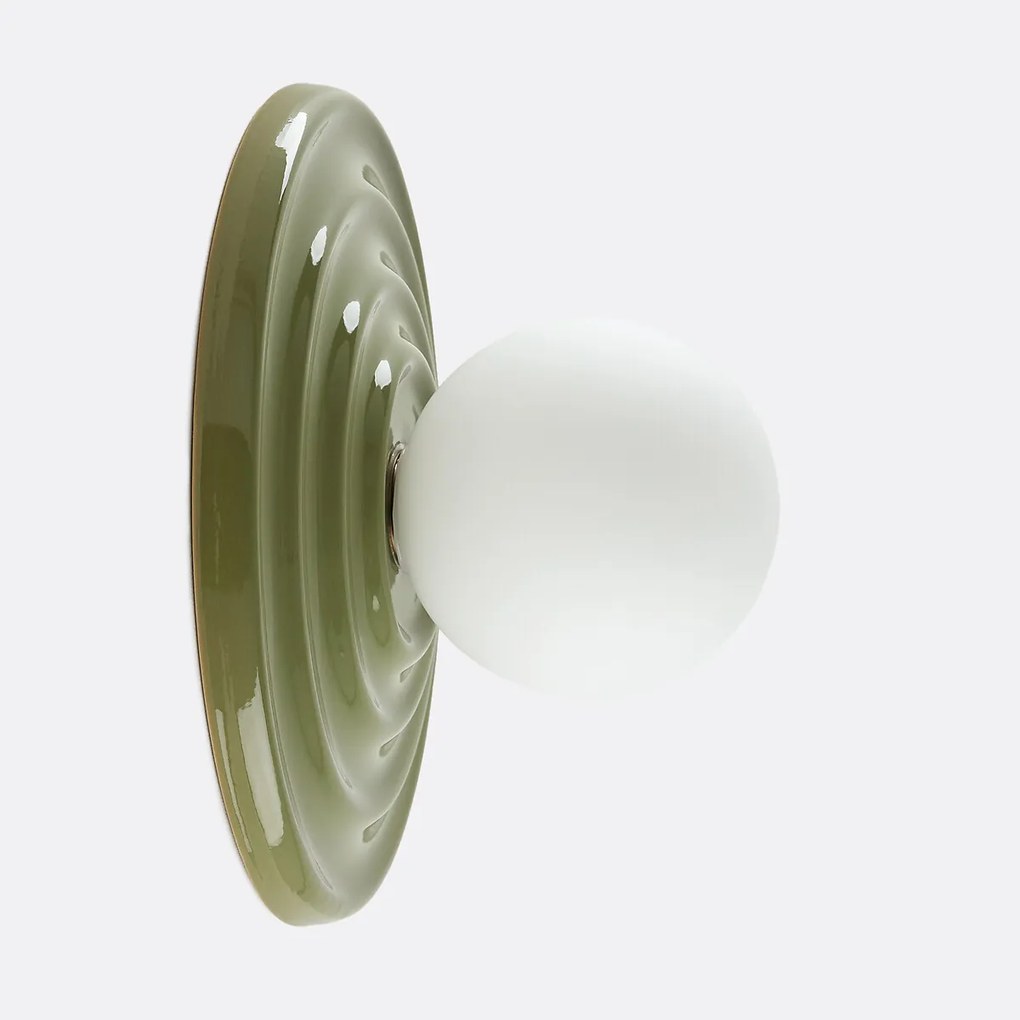 Plafondlamp of wandlamp, van keramiek en opaalglas, diameter 33,2 cm, HOLI