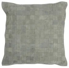 Kussens Grijs J-line  COUSSIN CARR PETIT CUIR VE (45x45x8cm)