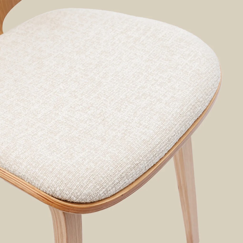 Scandinavische Vintage Stoel Plywood Eiken
