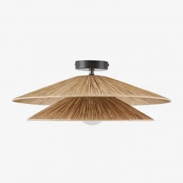 Plafondlamp Ø50 Cm In Raffia Aislin Natuurlijk - Sklum