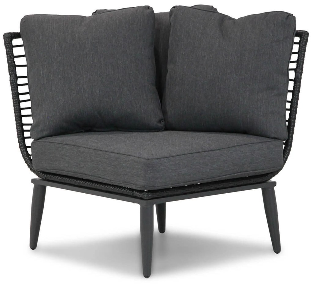 Hoek loungeset 4 personen Wicker Zwart  Coco Coco Leonardo