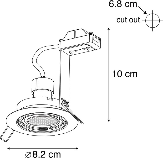 Smart inbouwspot zwart incl. WiFi GU10 verstelbaar - Ude Honey