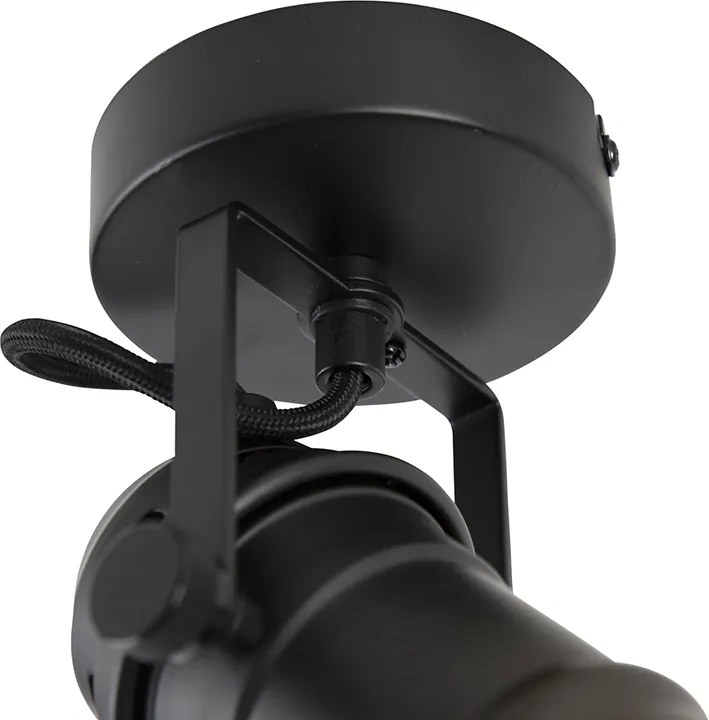 Industriële spot zwart draai- en kantelbaar zonder kap - Movie