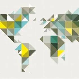 The World Tangram . Yellow&amp;Green - 180 x 110 cm