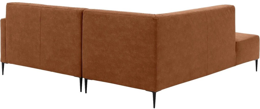 Goossens Key West cognac, micro leer, 2-zits, modern design met ligelement links