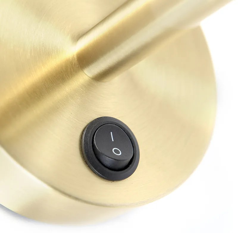 Klassieke wandlamp goud met zwarte velours kap - Combi