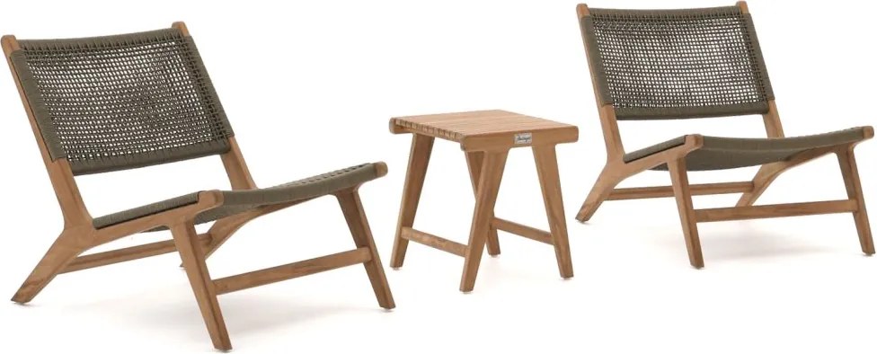 Bistro- en balkonset Bellagio  | 2 personen | Tuinset teakhout | 3-delig | Kees Smit Tuinmeubelen
